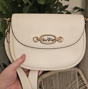 Coach Harley Crossbody Bag White with Gold Accents